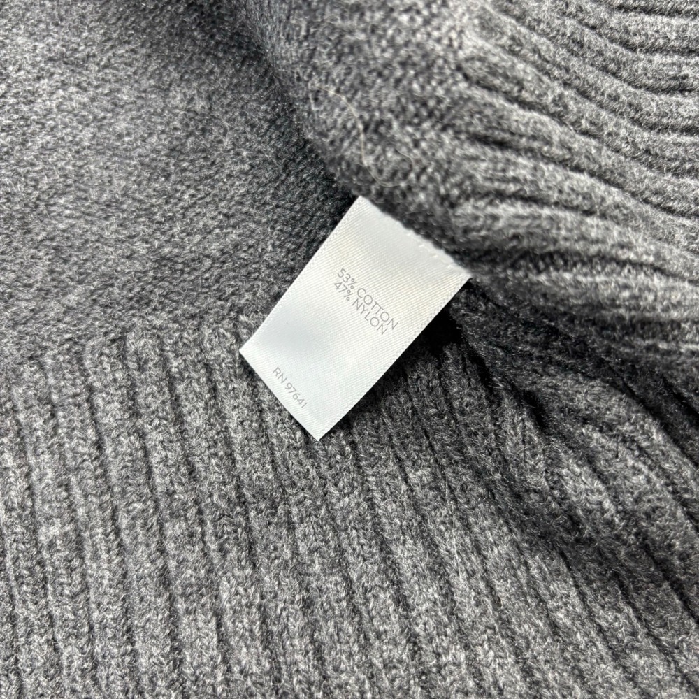 J. Jill Women's M Gray Crew Neck Detachable Scarf Pullover Sweater Cozycore